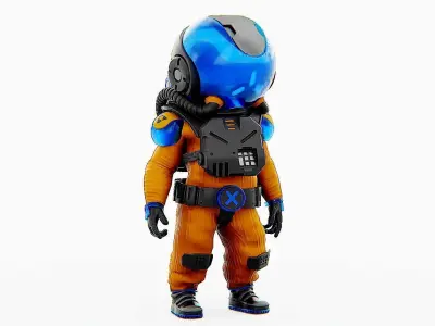 TOON ASTRONAUT F-A  Rigged for Unreal Engine - Unity - MIXAMO 3D model