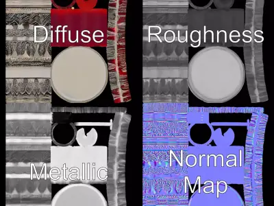 Antique Silver Candlestick model pack Low-poly 3D model