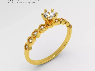 Anel Solitario A1048 3D print model