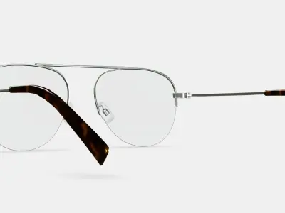 Vargas Eyeglasses in Antique Silver 3D model