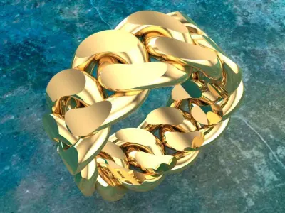 Chain ring - Miami Cuban ring - Link ring - Size 6 - 12 3D Model Collection