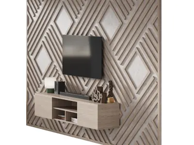 Modern TV Wall 020 3D model