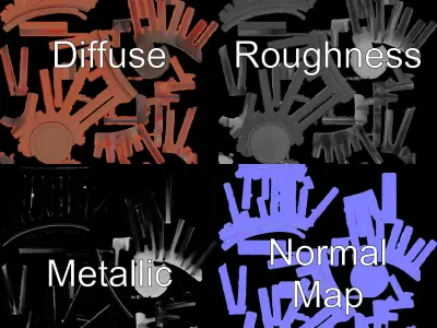 Urban Metal Trash Can Model Pack Low-poly 3D model