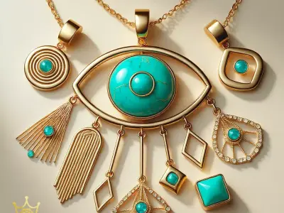 Turquoise Talisman Necklace  Evil Eye Amulet 3D print model