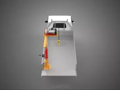 FOLDING TAILGATE BED CRANE HOIST ELECTRIC WINCH PICKUP TRUCK CAR 3D model