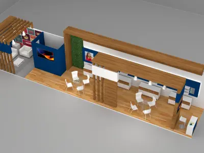 48sqmt exhibition stall 16x3mtr  3D model