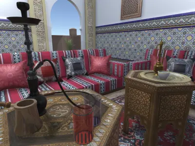 Arabic Living Room Low-poly 3D model