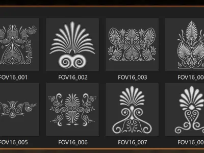 115 Greek ornament 3Dmodel brush and alpha vol 16 3D model