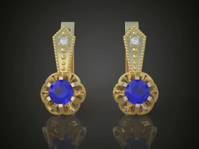 Earring 3D model 3D printable model 0016-9 3D print model