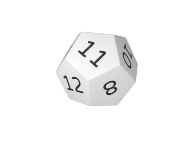 D12 Dice V1 007 Low-poly 3D model