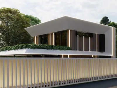 Modern Luxury Villa 3D Model with Pool and Elegant Interior 3D model