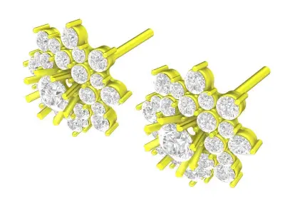 5911 Luxury Diamond Earrings 3D print model