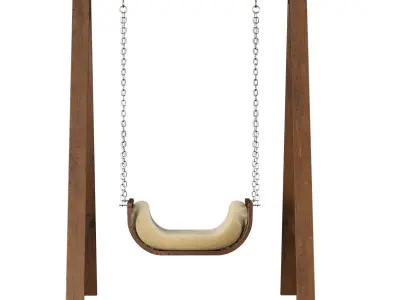 Noa wooden rattan garden swing NR71 by Bpoint Design  3D model