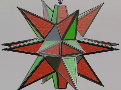 Moravian star lamp 3D model
