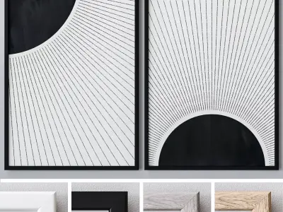 Set of large wall paintings 481 3D model