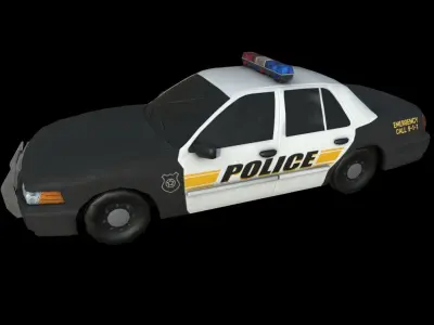 Police Cars Package Low-poly 3D model