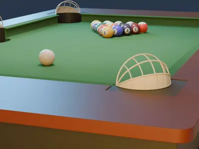 Poolball Soccer Table - Soccer Pool Billard 3D model