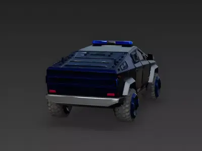 Futuristic Armored Riot Control Vehicle 3D Model Low-poly 3D model