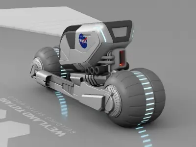 sci-fi moon explorer truck 3D model
