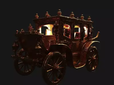 Chinese ancient  carriage   Low-poly 3D model by aceimagedesign-1 - Low-poly