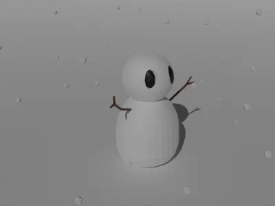 Low-Poly Snowman Free low-poly 3D model