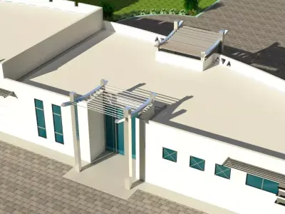 Sports Building Concept Design Low-poly 3D model