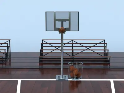 basketball court for school or college Free 3D model