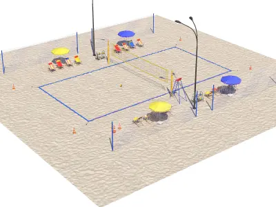 Volleyball court 3D model