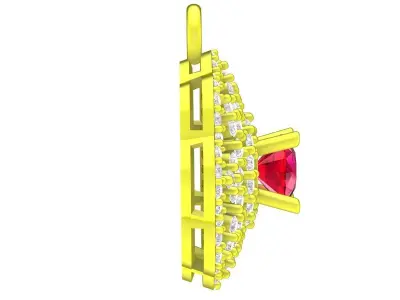 A5453 Luxury Diamond Flower Women Pendant 3D print model