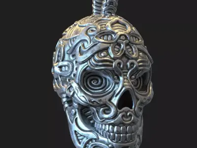Skull pendant jewelry for bikers vol12  3D print model