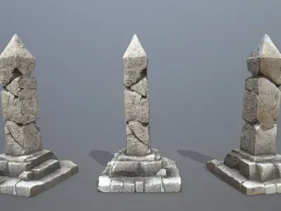pillar Low-poly 3D model 5