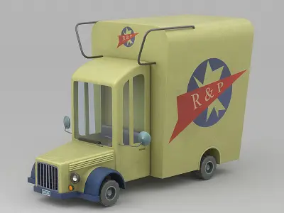 Cartoon Truck Low-poly 3D model purchase
