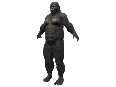 Human Rigged Gorilla Avatar Character Low-poly 3D model
