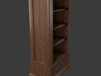 Classic Office Bookcase Low-poly 3D model Low-poly 3D model