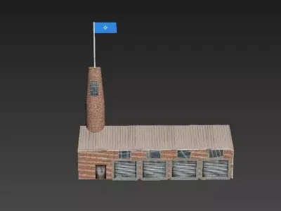 Russian Fire Station Low-poly 3D model