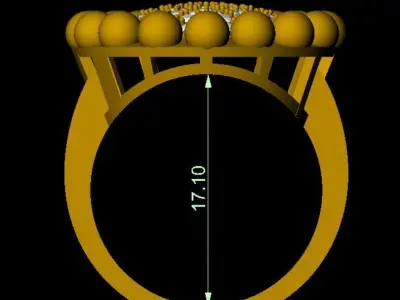 Pear Colour stone Ring 3d Printable design 3D print model