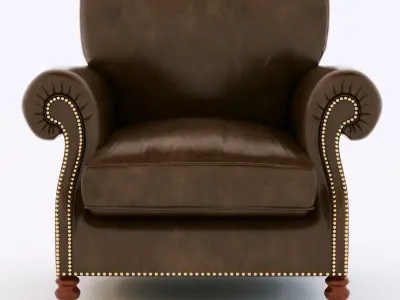 BALMORAL leather armchair 3D model