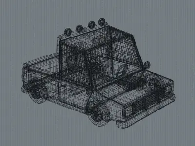 cartoon pick-up truck 3D model