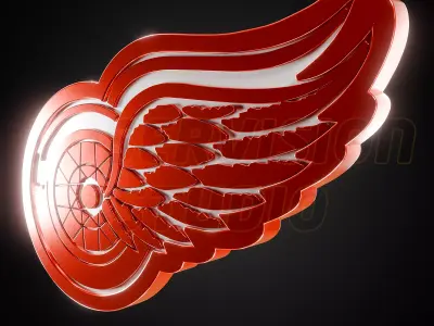 Detroit Red Wings logo - Cinematic - 3D print 3D model