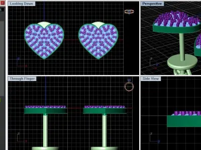 Two hearts beating 3D print model