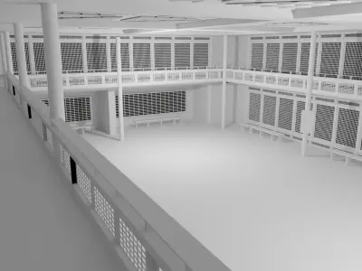 Japanese Dojo Low-poly 3D model