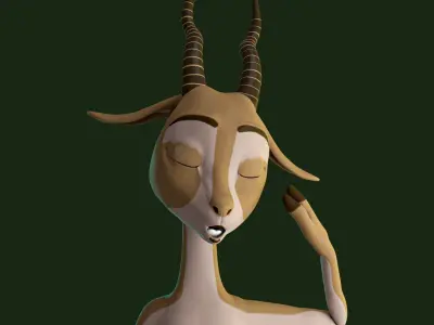 Stylized Deer Rigged Low-poly 3D model
