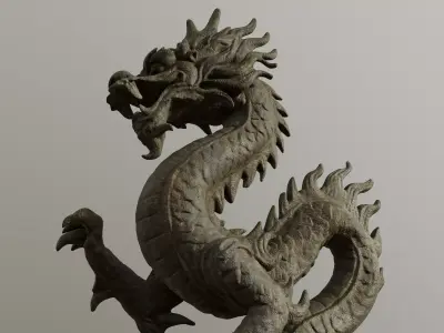 Stone Dragon Statue 3D model