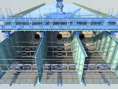 Bridge construction hanging basket 3D model