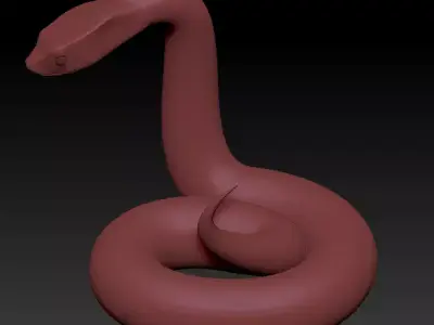 Venomous or Non-Venomous Snake Base Mesh Low-poly 3D model