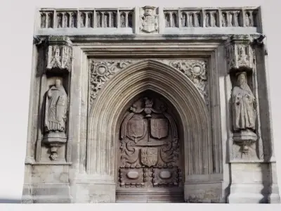 Photogrammetry Cathedral Main Door Low-poly 3D model