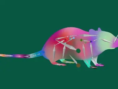 White Rat Low-poly 3D model