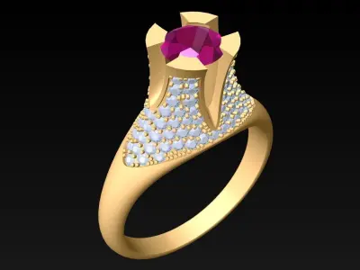Diamond Ring - Womens Rings - N229242 3D print model