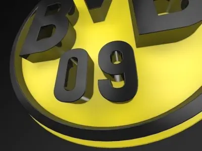 Borussia Dortmund FC Football Club 3D Logo Low-poly 3D model