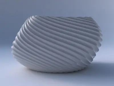 Bowl helix with bent extruded lines 3 3D print model